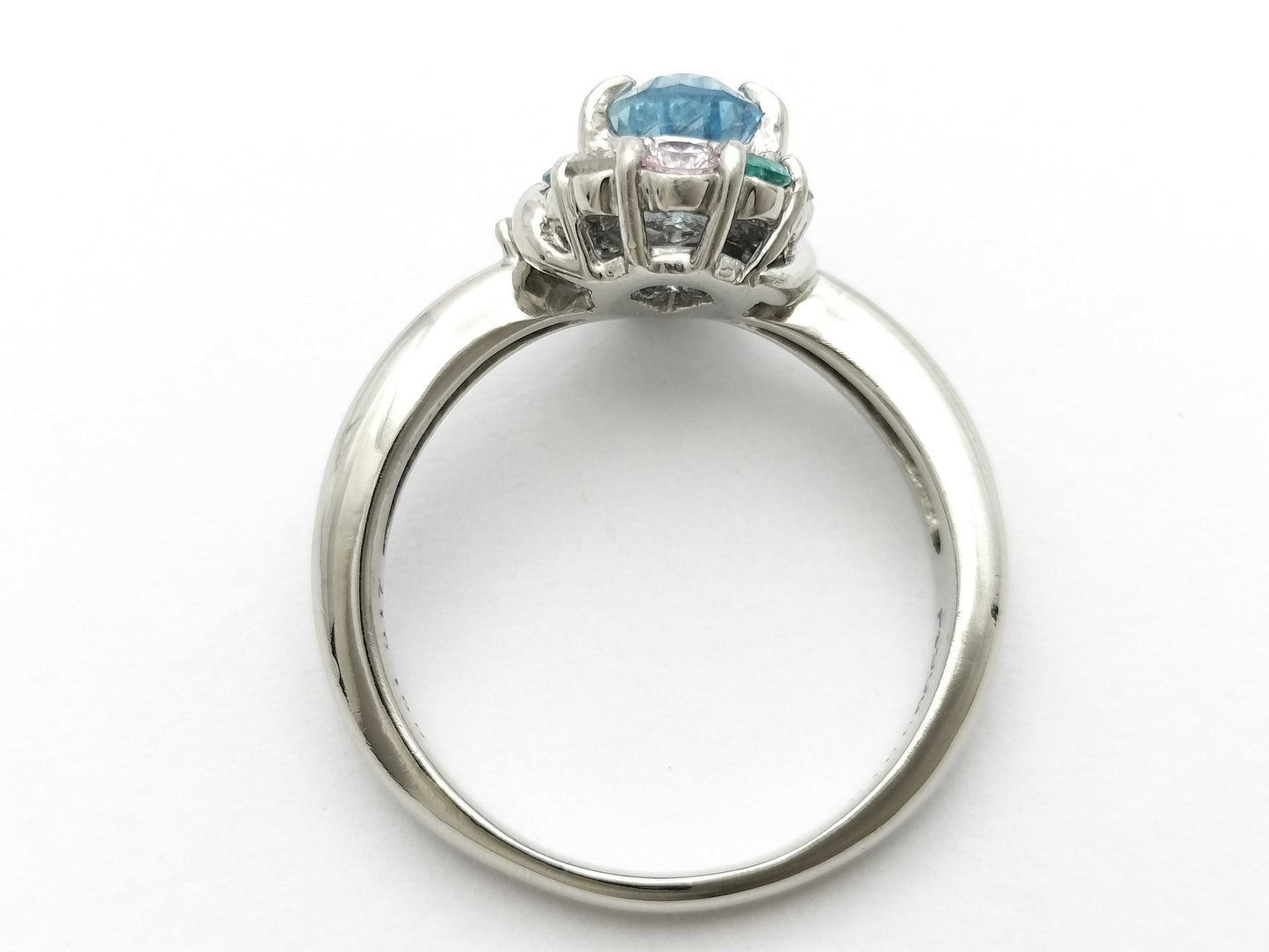 AQ 0.61ct Paraiba tourmaline 0.17ct D 0.10ct PT900 8.4g ring