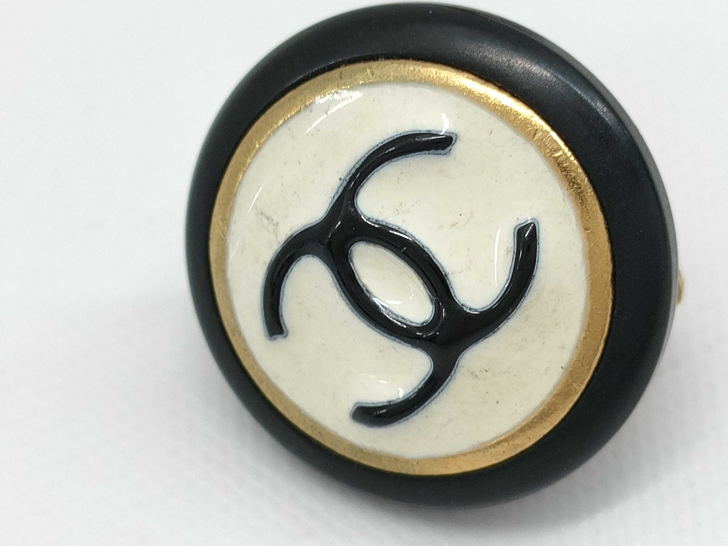 CHANEL Coco Mark Black and White 96A Earrings