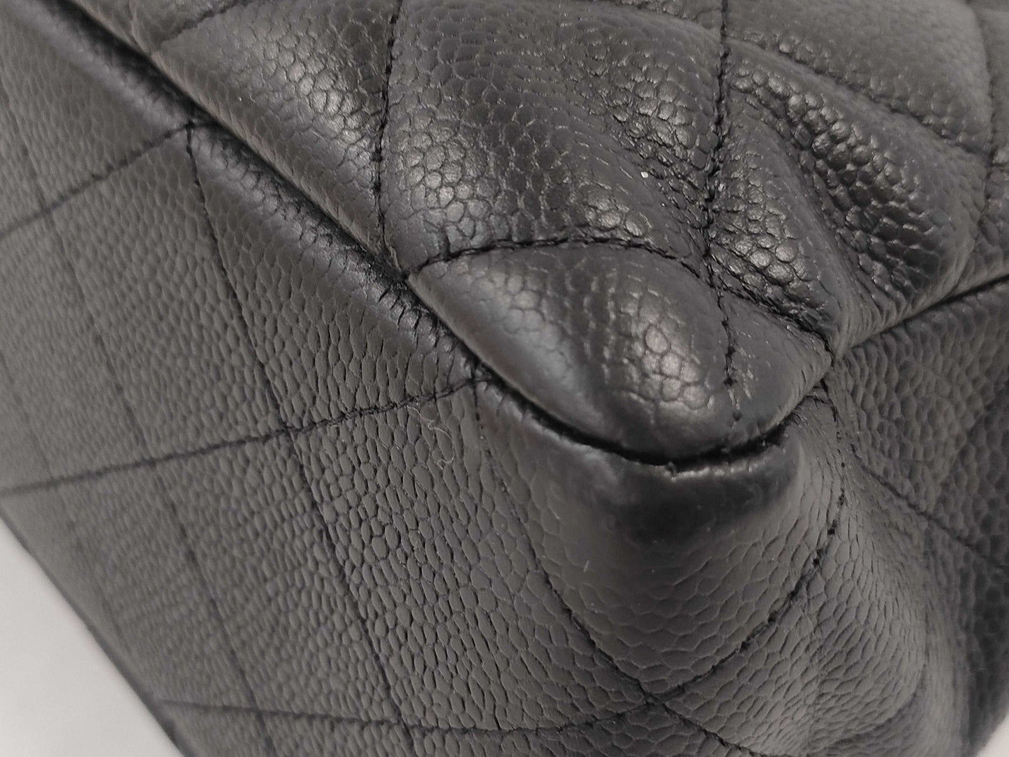 CHANEL Caviar Skin Matelasse Jumbo Shoulder Bag