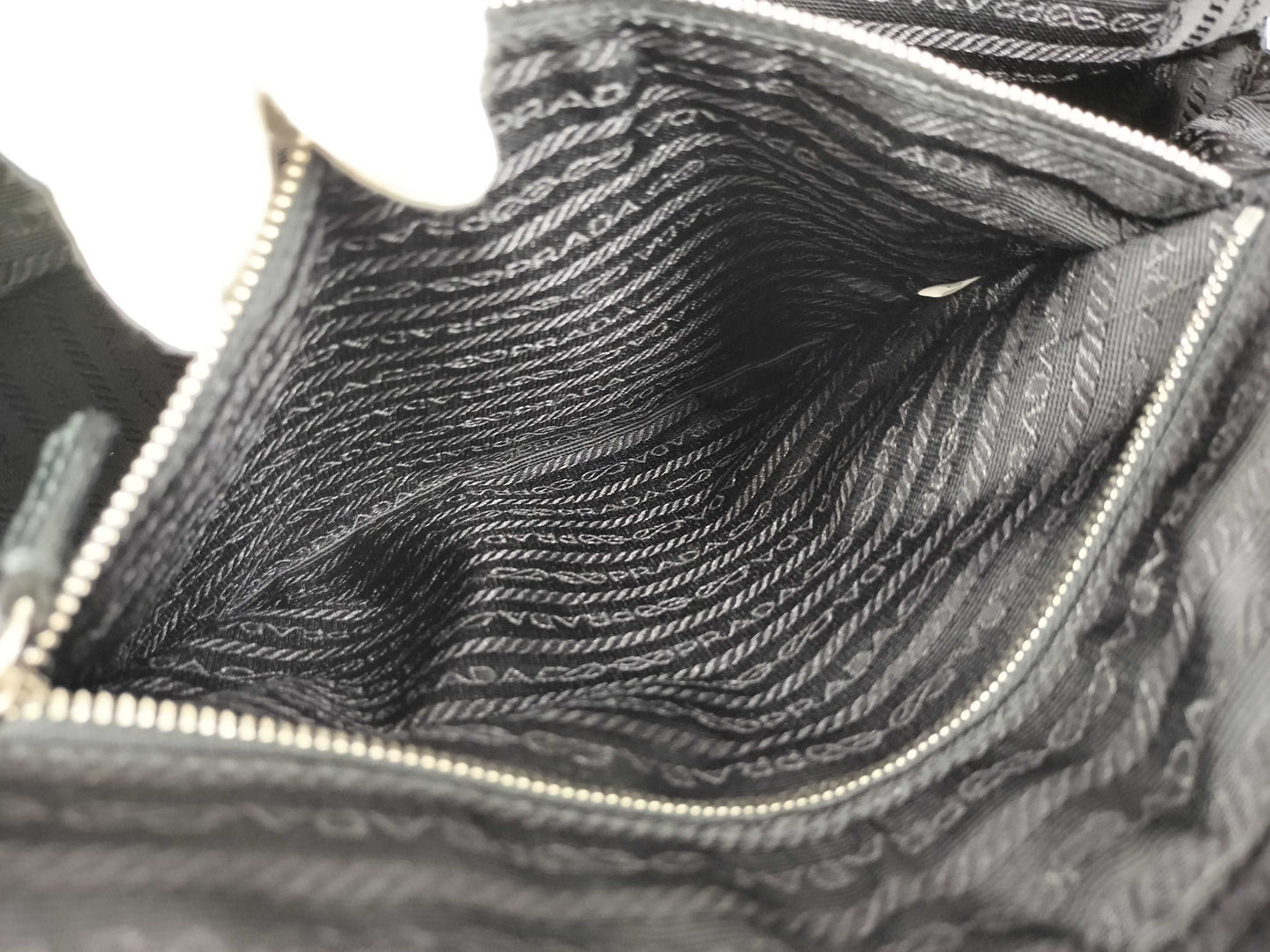 PRADA Nylon Prada Shoulder Bag, Black