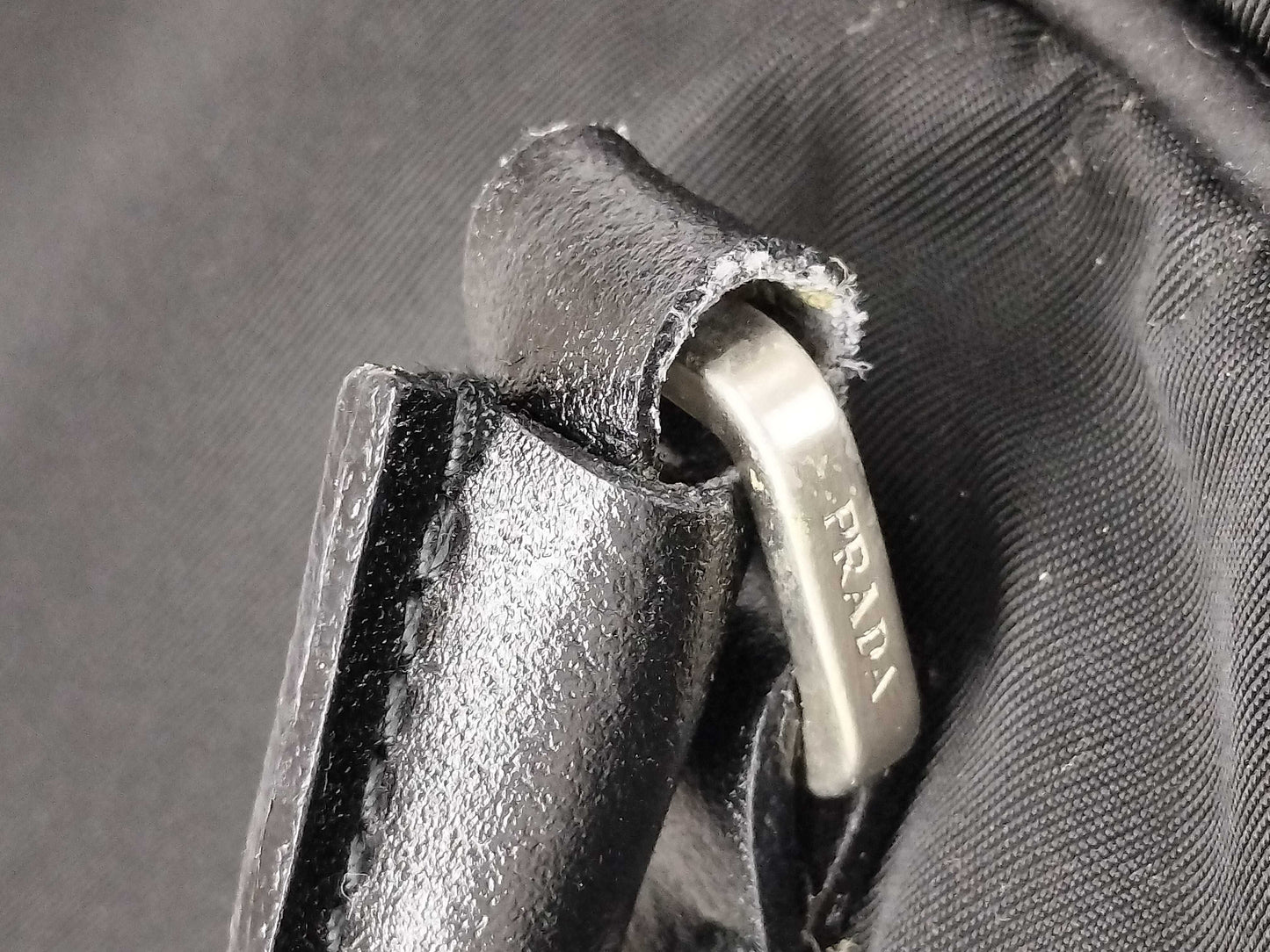 PRADA Nylon Prada Shoulder Bag, Black