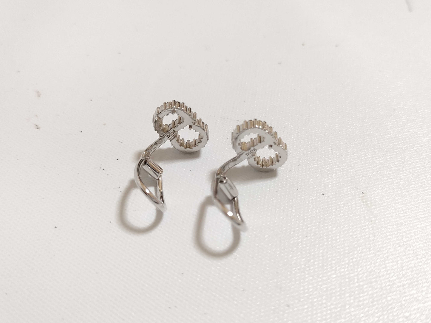 Dior Christian Dior CD Logo Rhinestone Clair D Lune Earrings