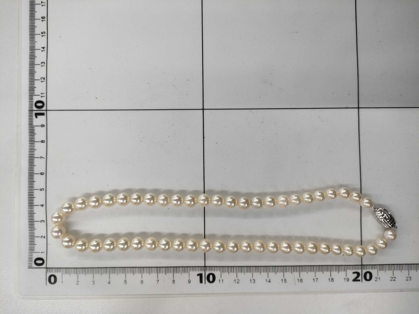 Pearl diameter: Approx. 7.1-8.4mm, Metal, 41.0g, Necklace