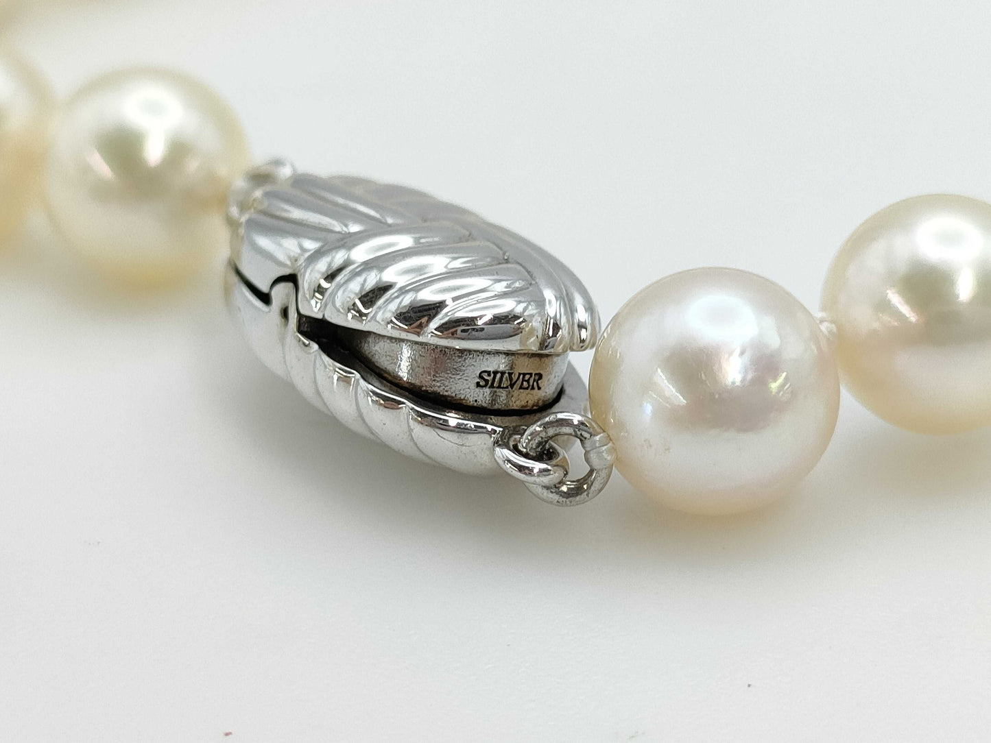 Pearl diameter: Approx. 7.1-8.4mm, Metal, 41.0g, Necklace