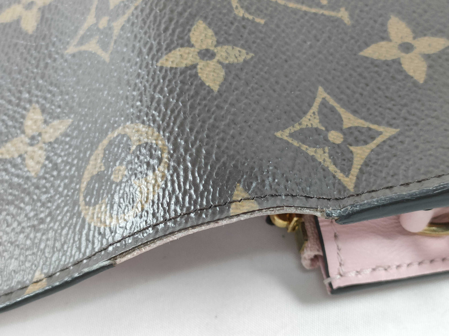 LOUIS VUITTON RFID Verified S N 4199 Monogram Louis Vuitton Monogram Portefeuille Flore Chain Rose Ballerine Shoulder Bag