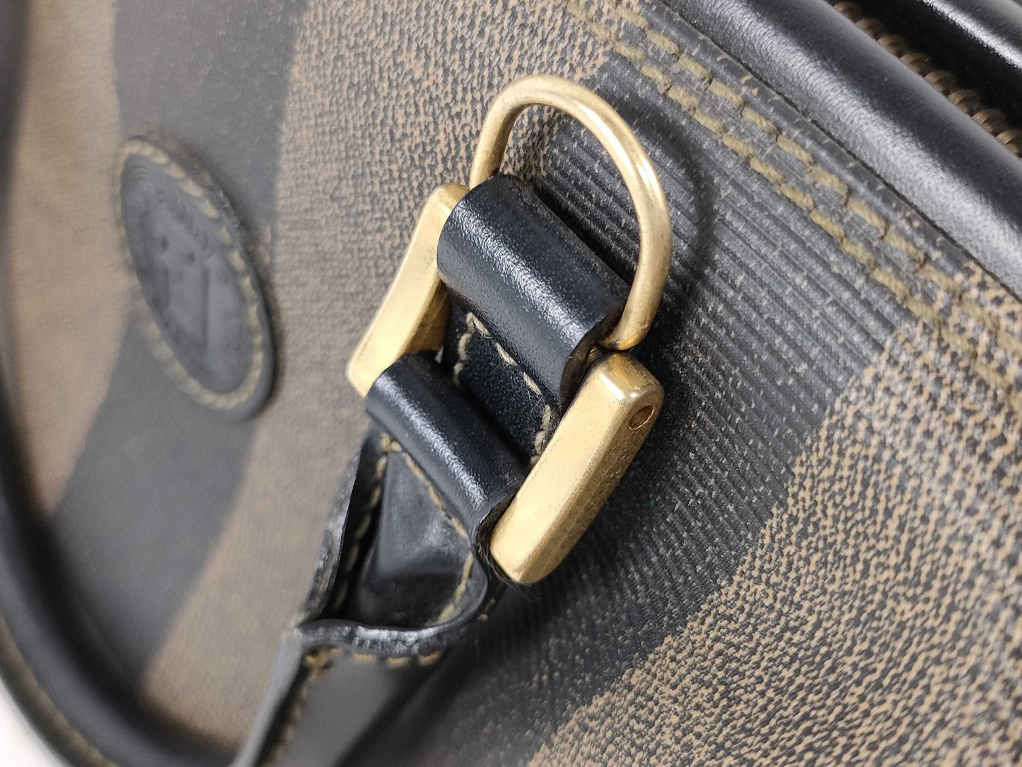 FENDI Pecan Monogram Boston Small Handbag