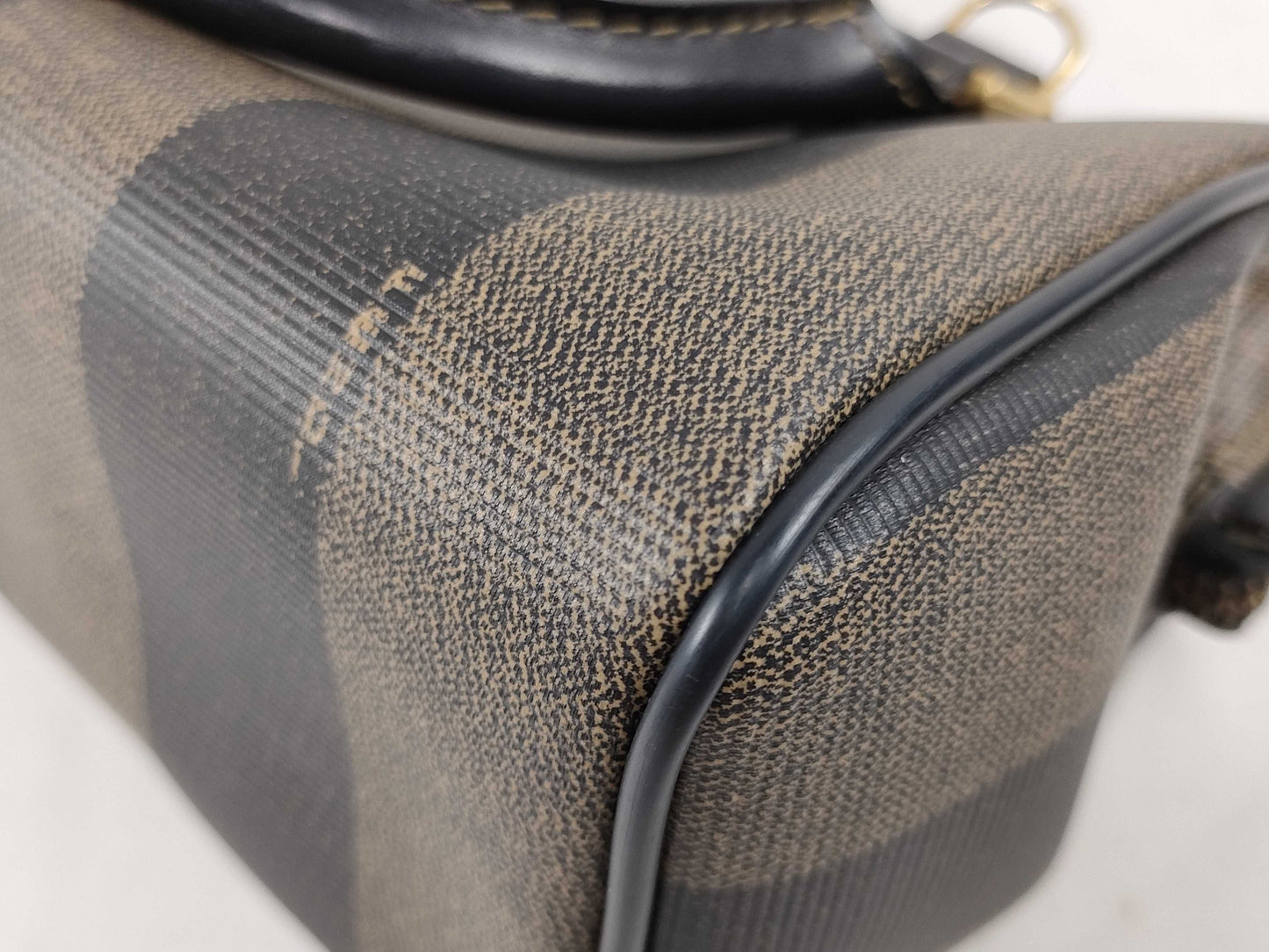 FENDI Pecan Monogram Boston Small Handbag