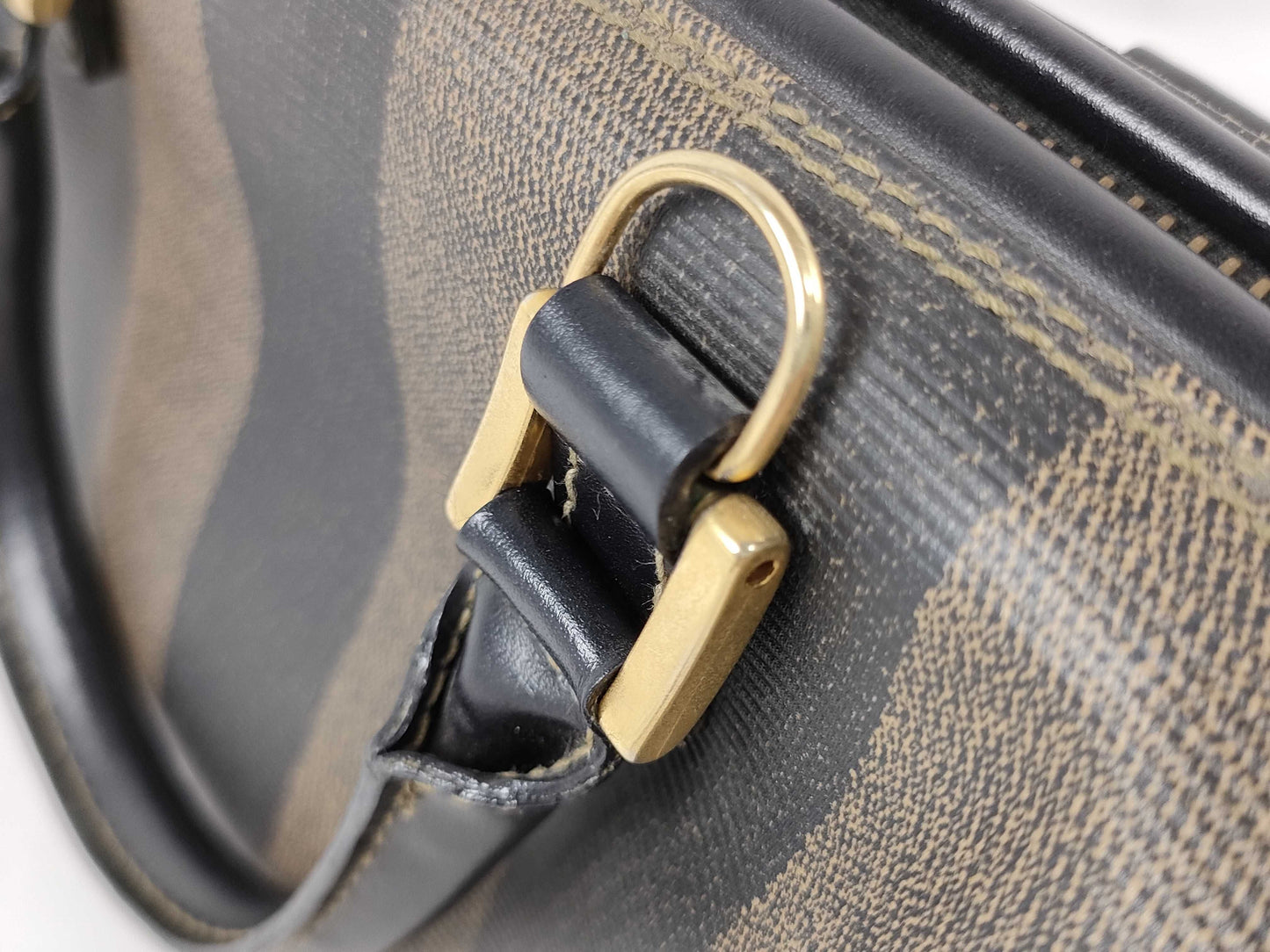 FENDI Pecan Monogram Boston Small Handbag