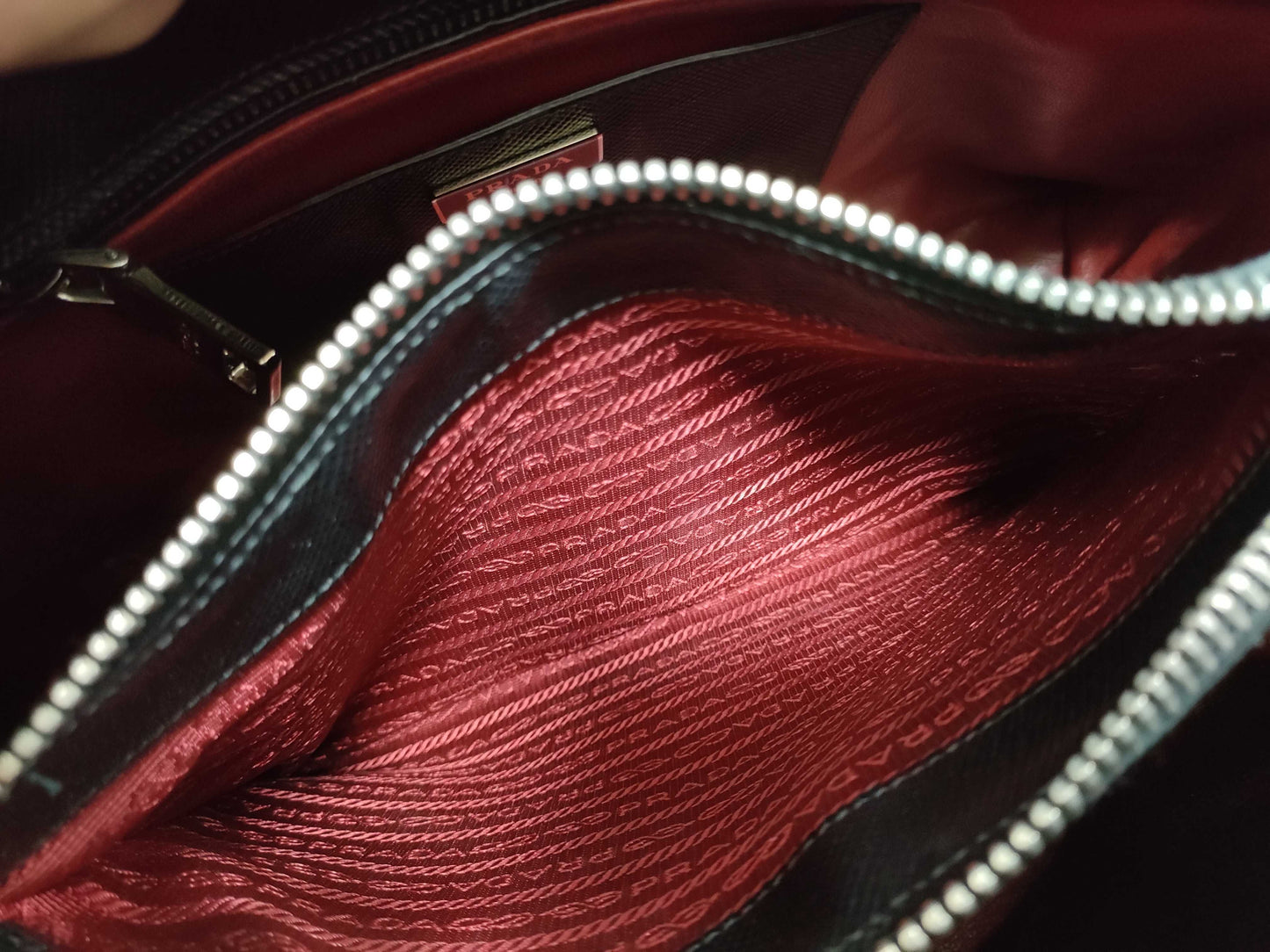 PRADA Prada Saffiano Cuir Handbag with Silver Hardware, Black