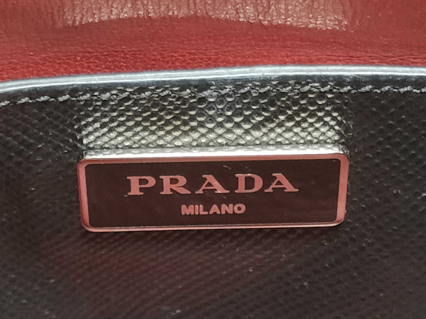 PRADA Prada Saffiano Cuir Handbag with Silver Hardware, Black