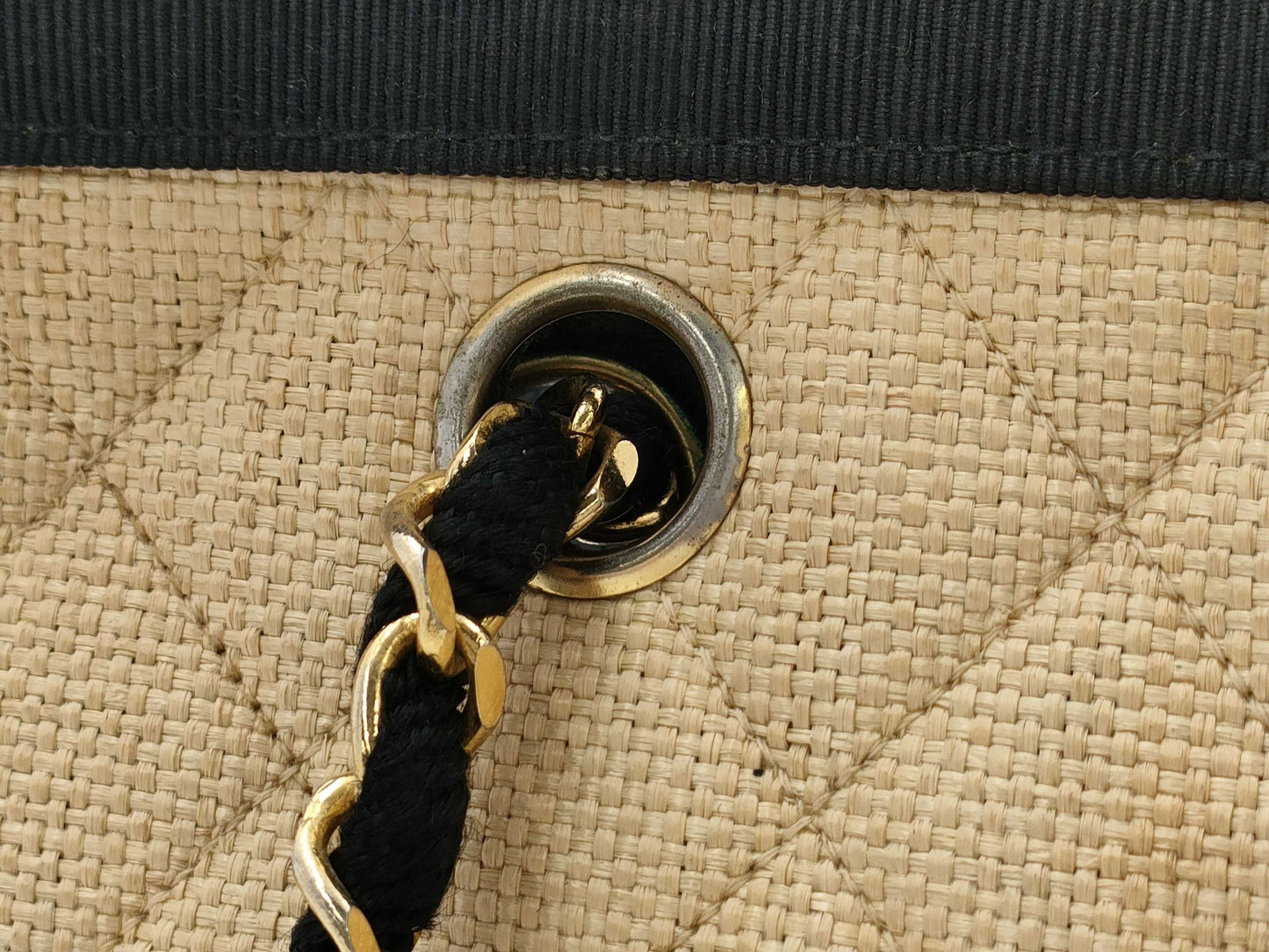 CHANEL Straw Shoulder Bag
