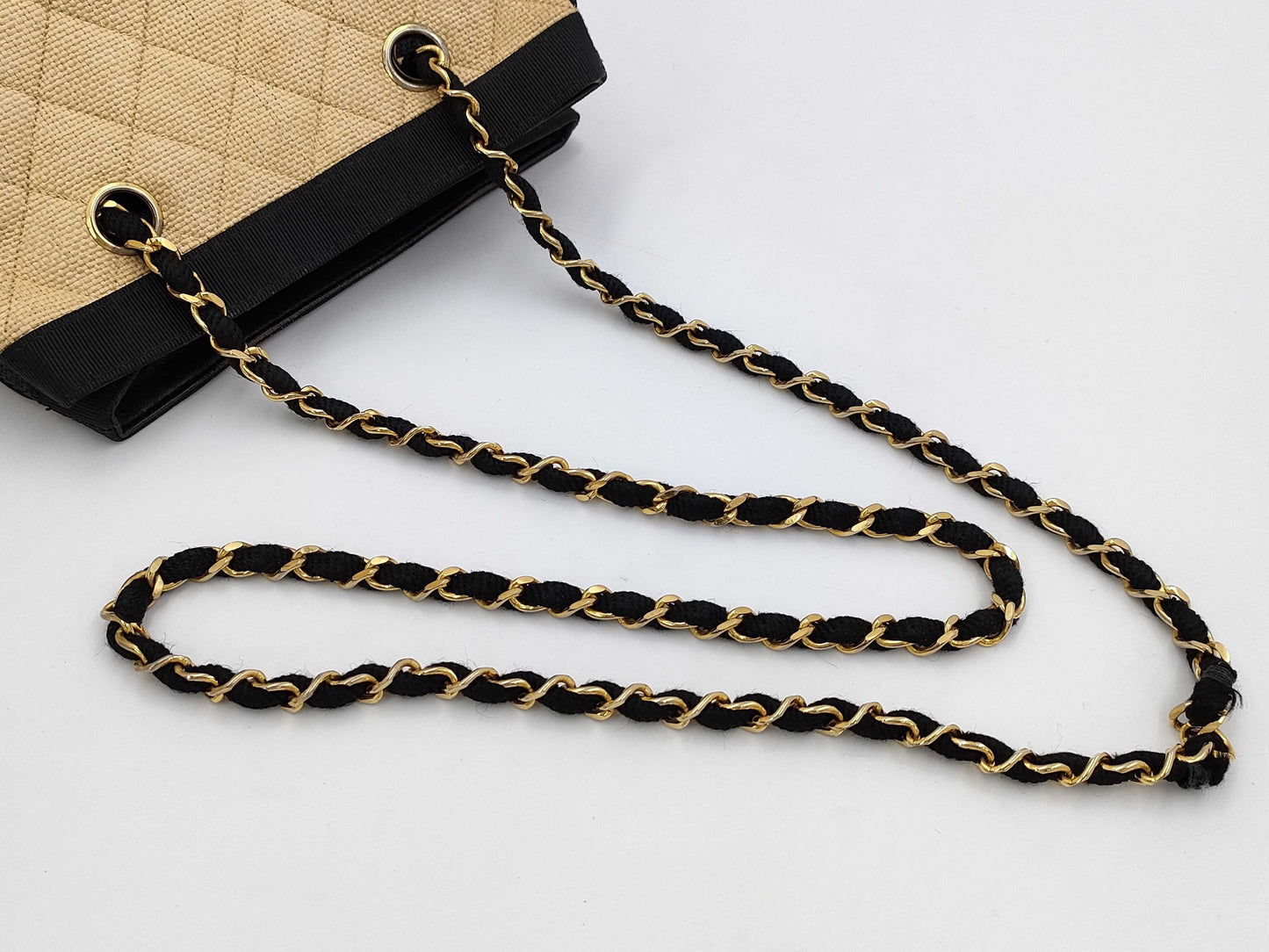 CHANEL Straw Shoulder Bag