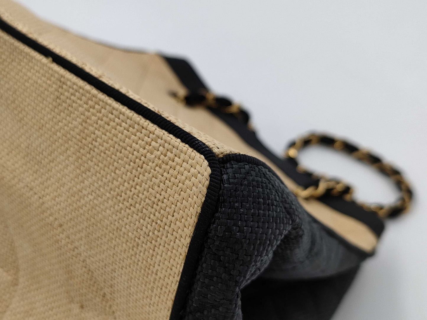 CHANEL Straw Shoulder Bag