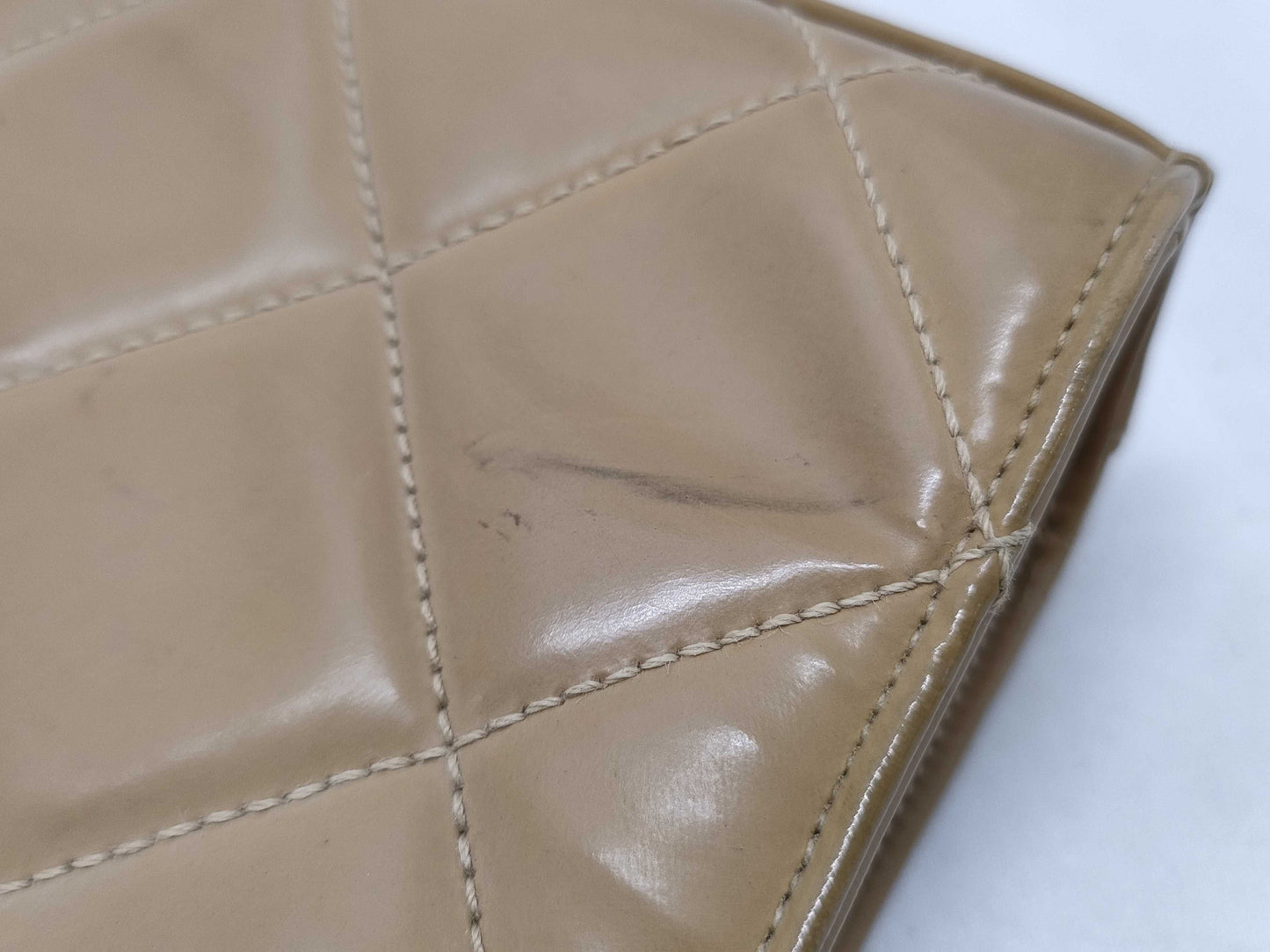CHANEL Patent Beige Business Bag