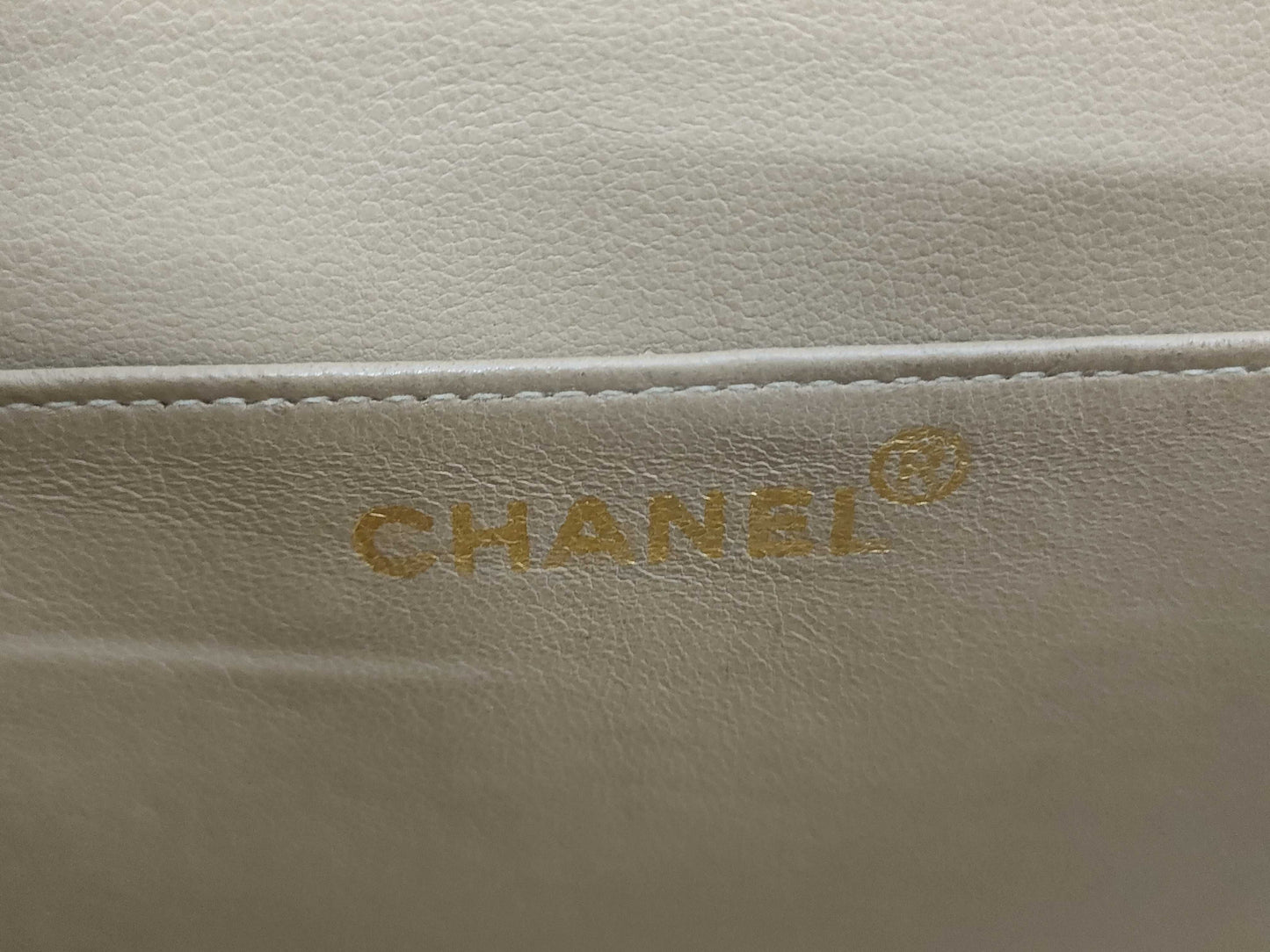 CHANEL Patent Beige Business Bag