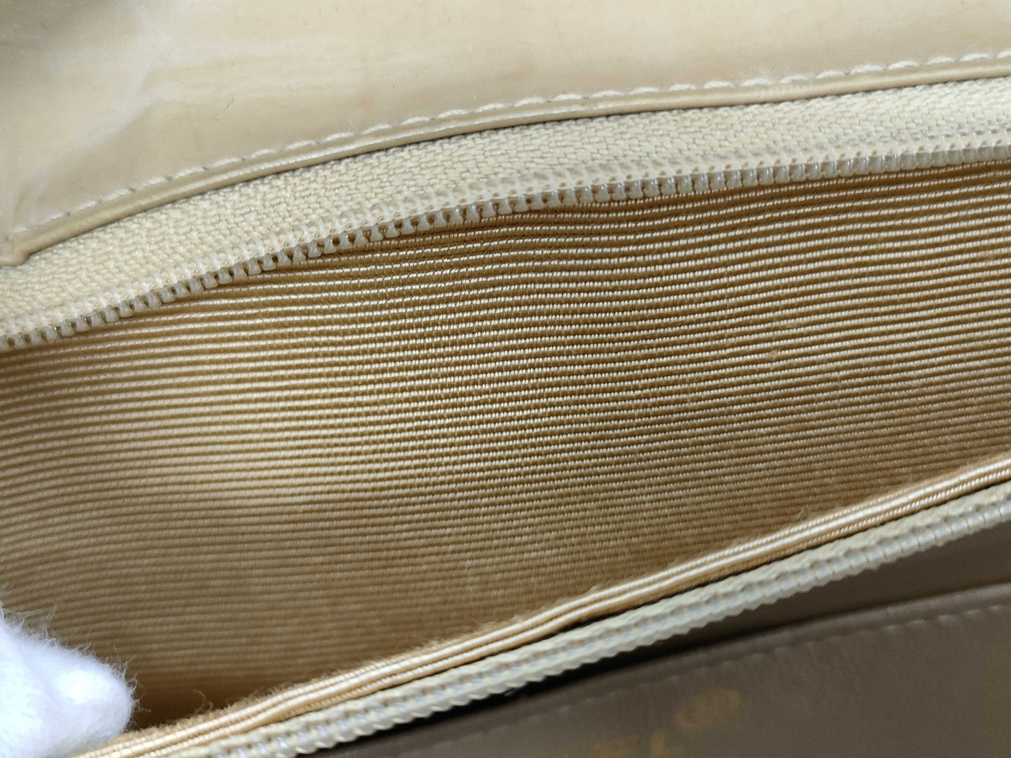 CHANEL Patent Beige Business Bag