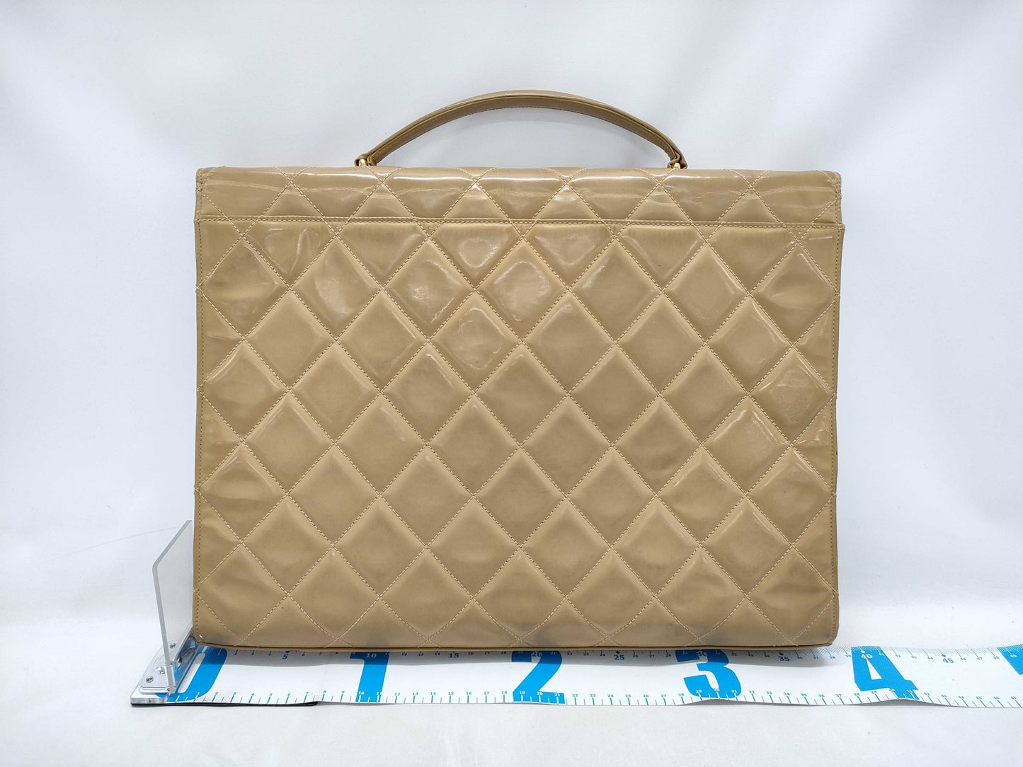 CHANEL Patent Beige Business Bag