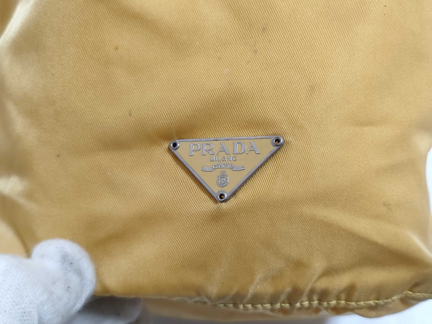 PRADA Nylon Prada Saffiano Drawstring Bag Pouch