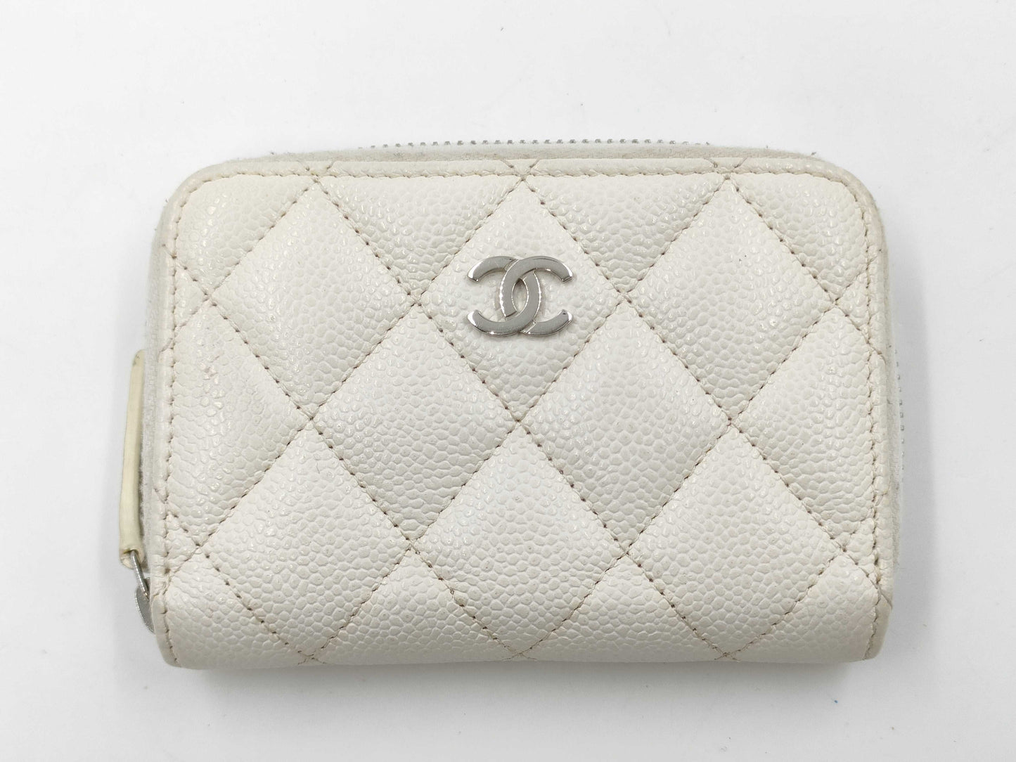 CHANEL Coco Mark Caviar Skin Coin Case Card Case Wallet Sticker Wallet