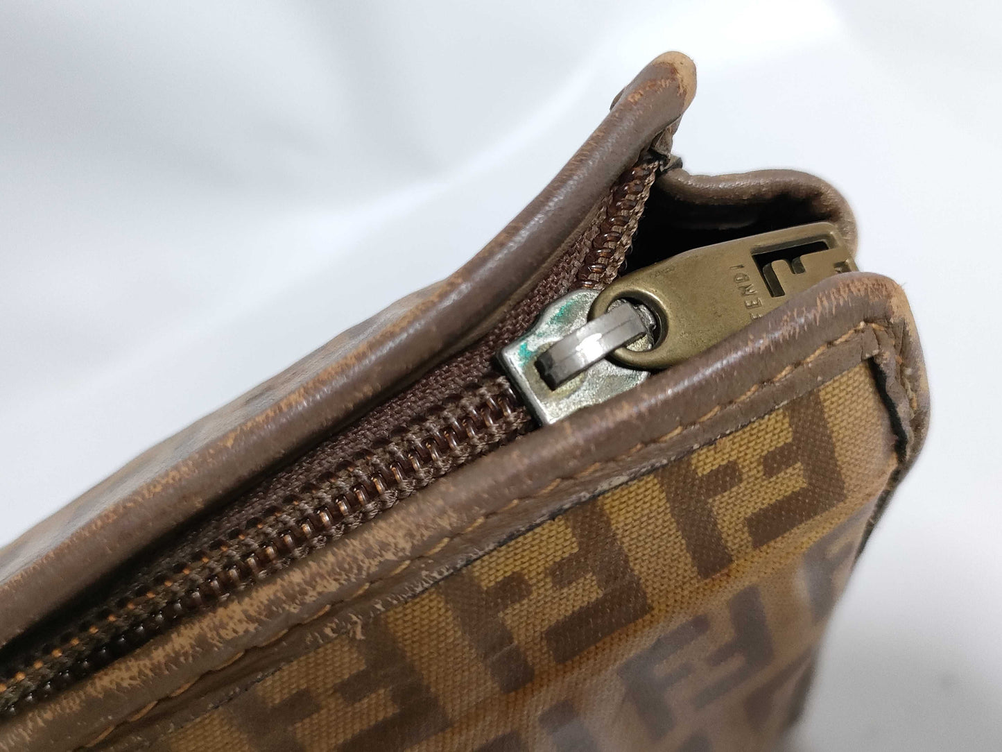 FENDI Zucchino Clutch Bag with Zucca Pattern