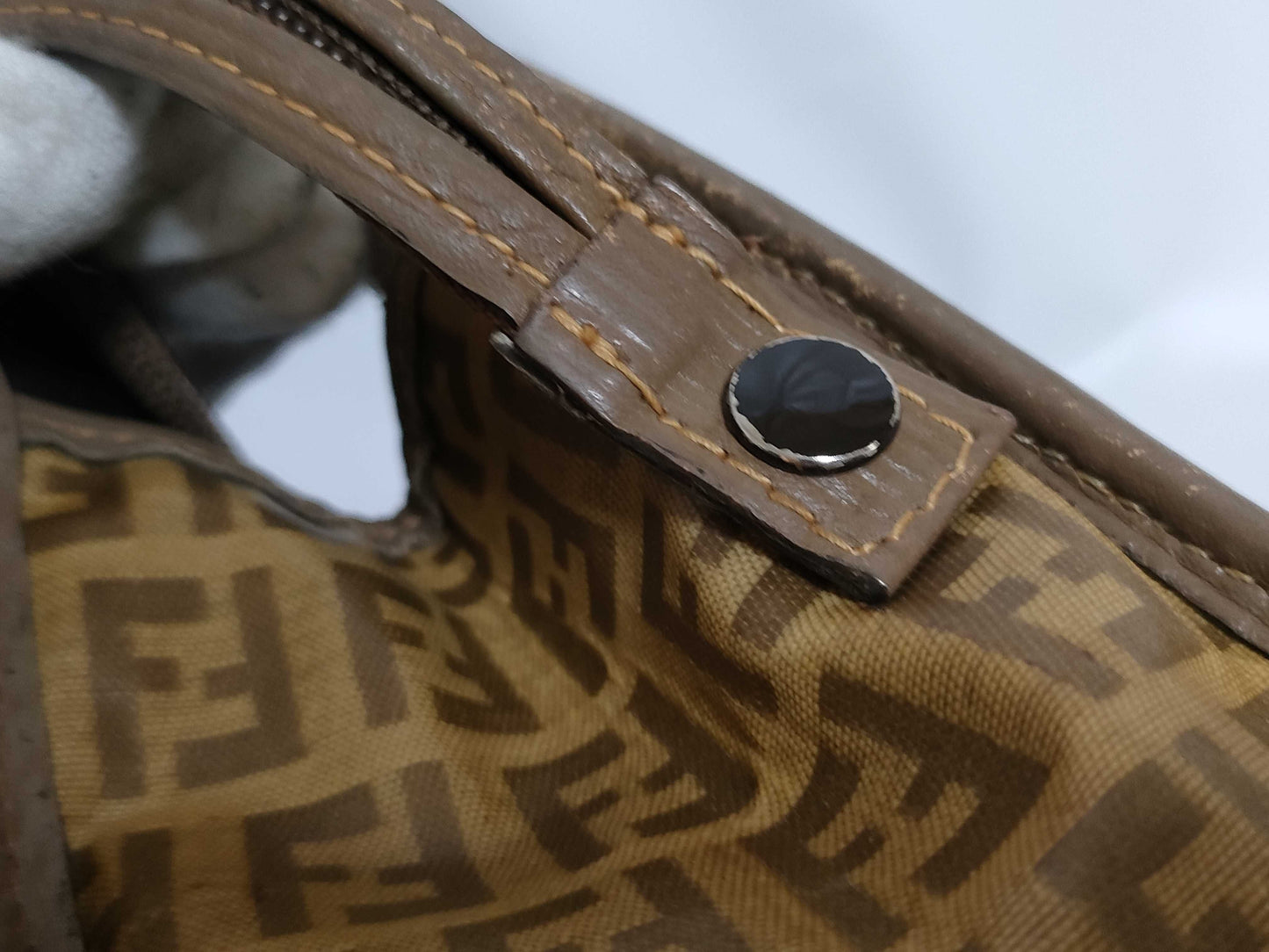 FENDI Zucchino Clutch Bag with Zucca Pattern