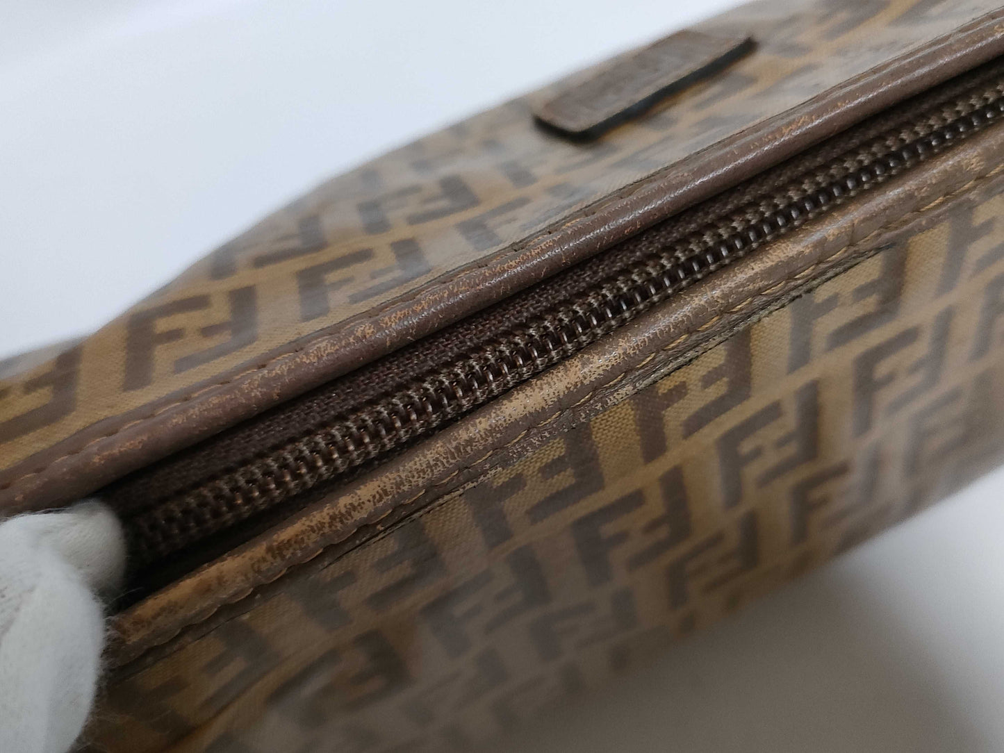 FENDI Zucchino Clutch Bag with Zucca Pattern