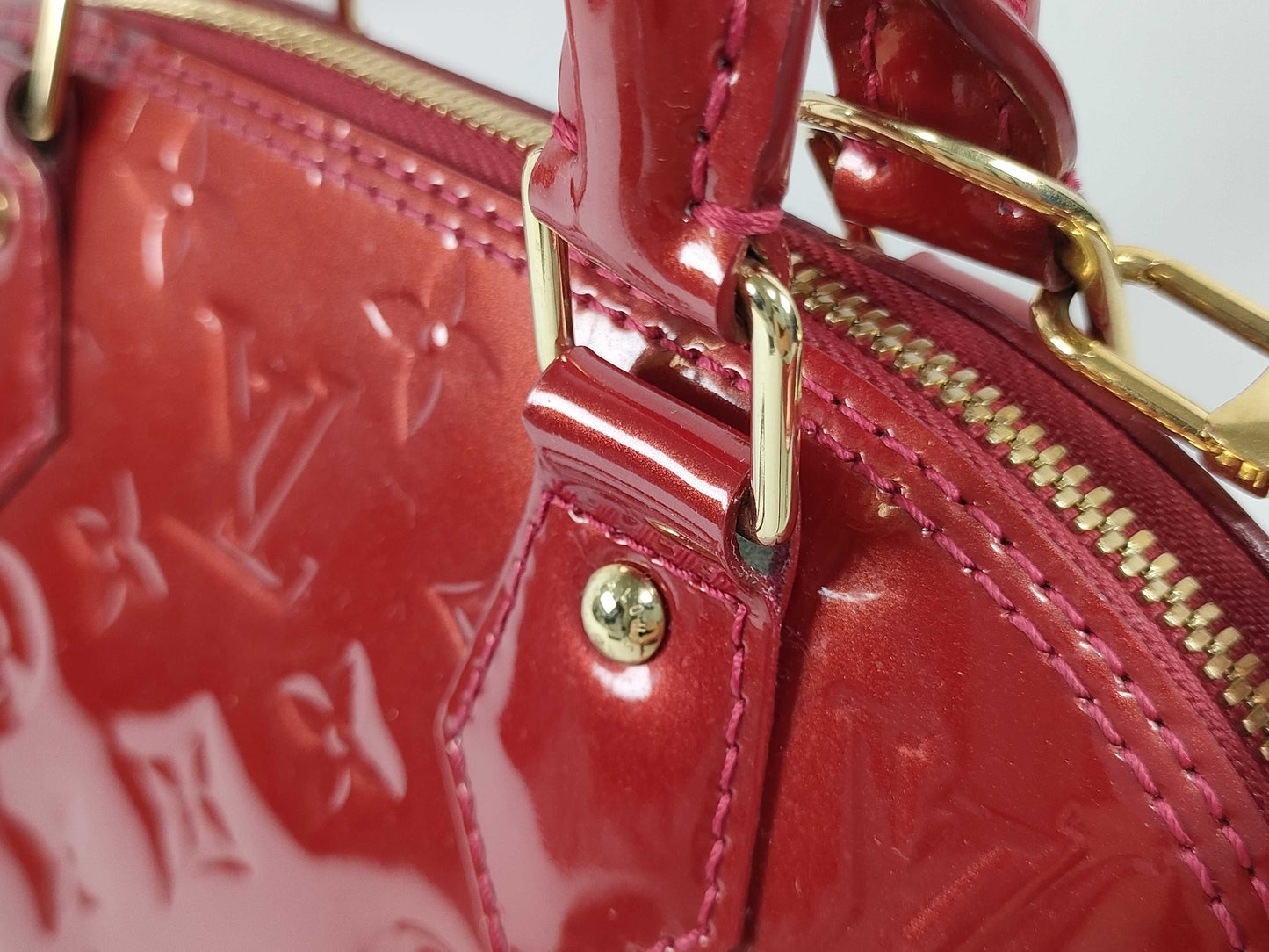 LOUIS VUITTON RFID Verified AA1104 Vernis LOUIS VUITTON Alma BB Handbag