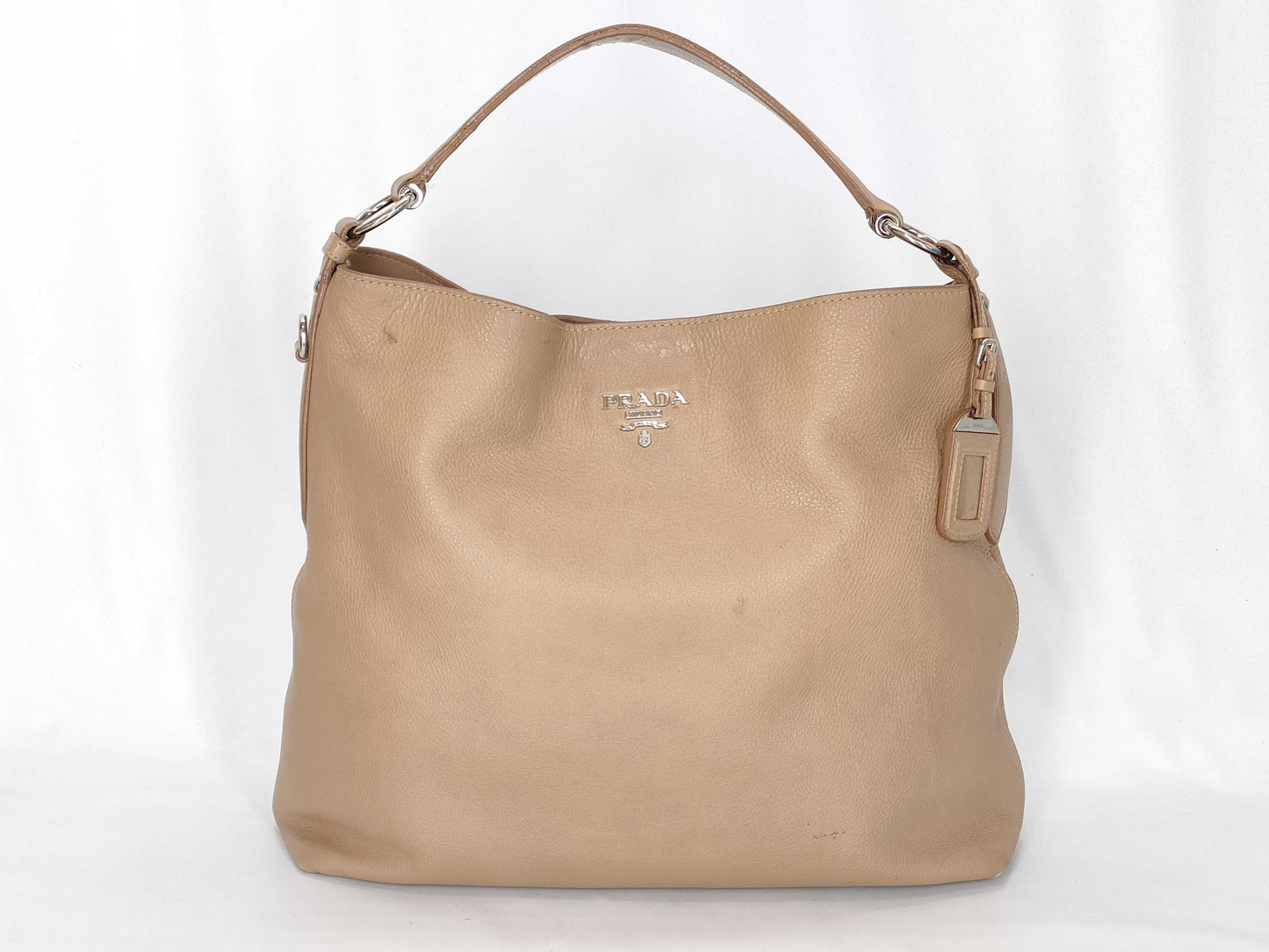 PRADA Vitello One-Shoulder Beige Shoulder Bag