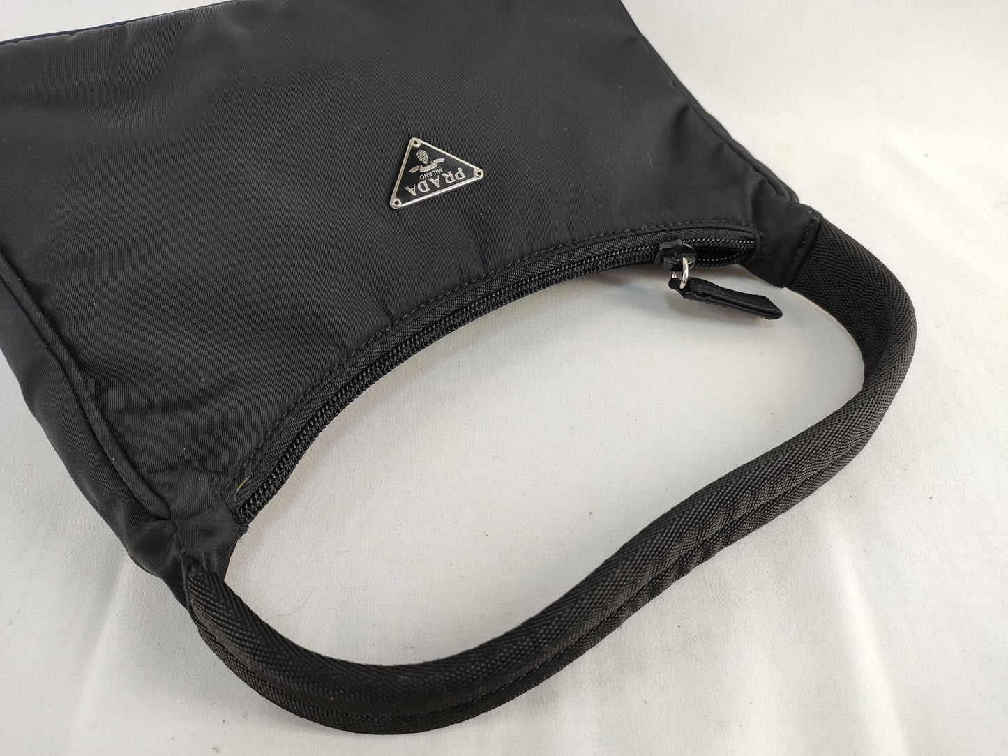 PRADA Prada Half Moon Accessory Pouch Black Pouch