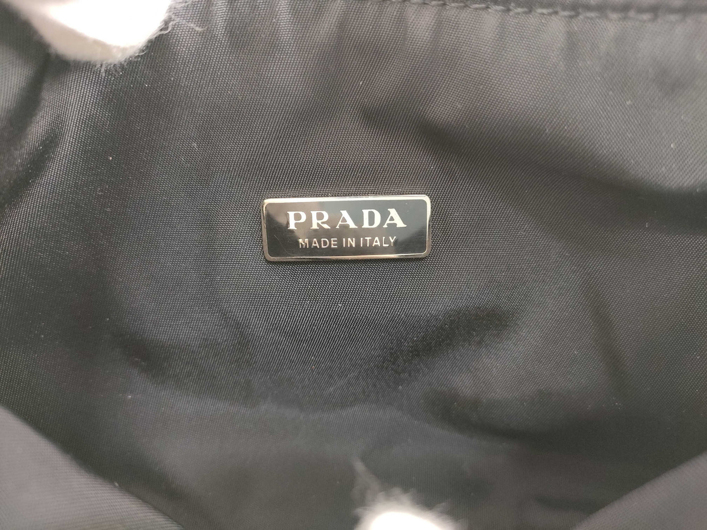 PRADA Prada Half Moon Accessory Pouch Black Pouch