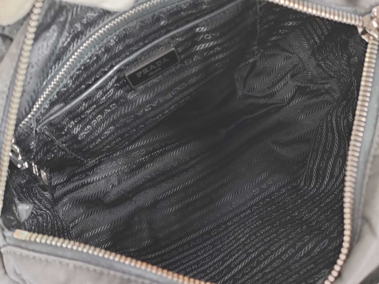 PRADA nylon Prada nylon calfskin black handbag