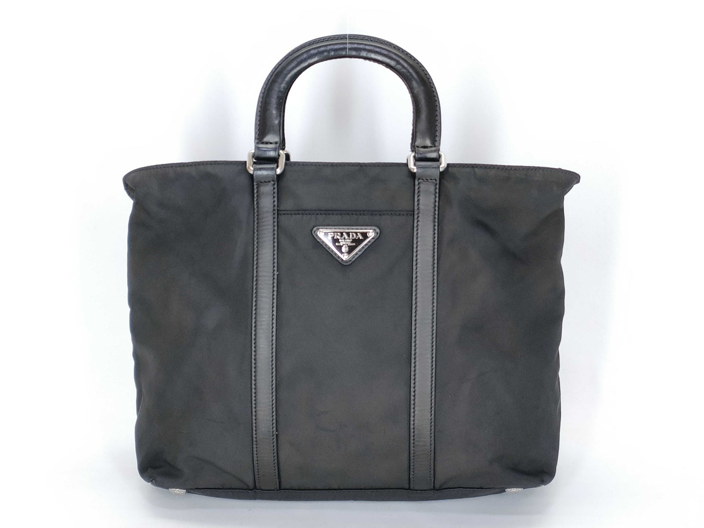 PRADA nylon Prada nylon calfskin black handbag
