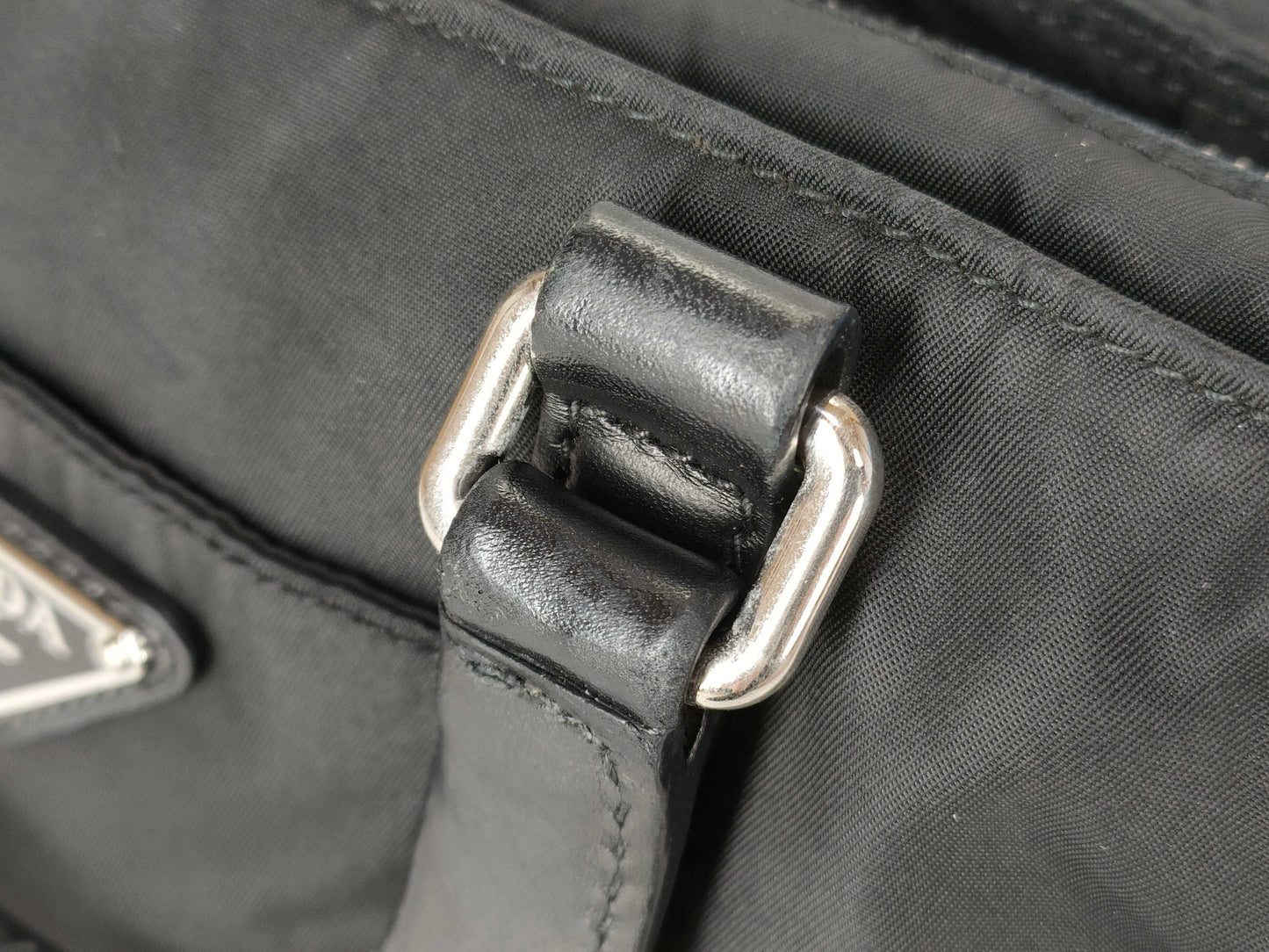 PRADA nylon Prada nylon calfskin black handbag