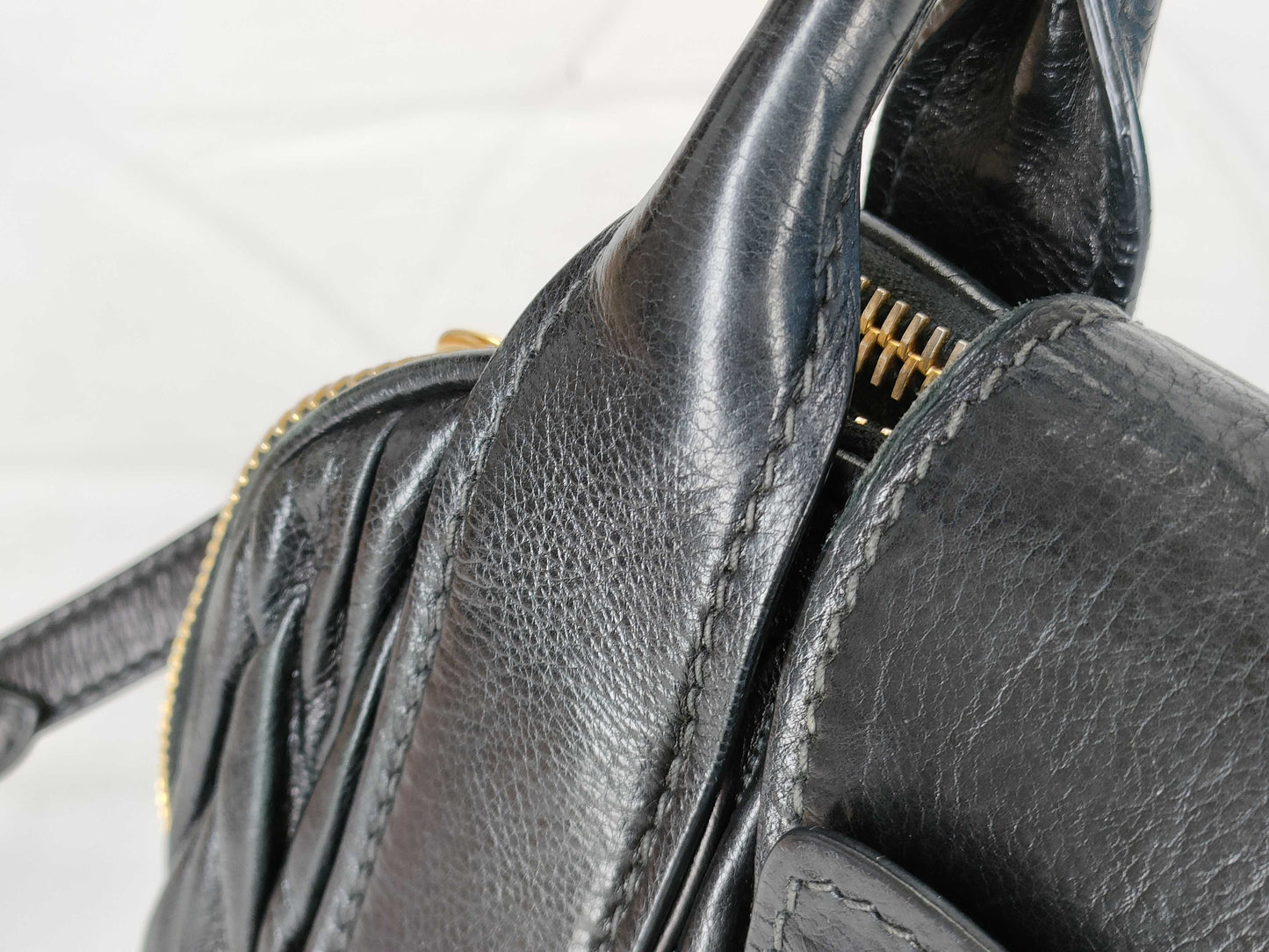 Miu Miu Matelasse 2-way Black Handbag