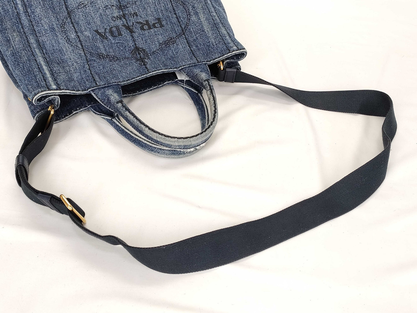 PRADA Prada Denim Canapa 2-way Tote Bag