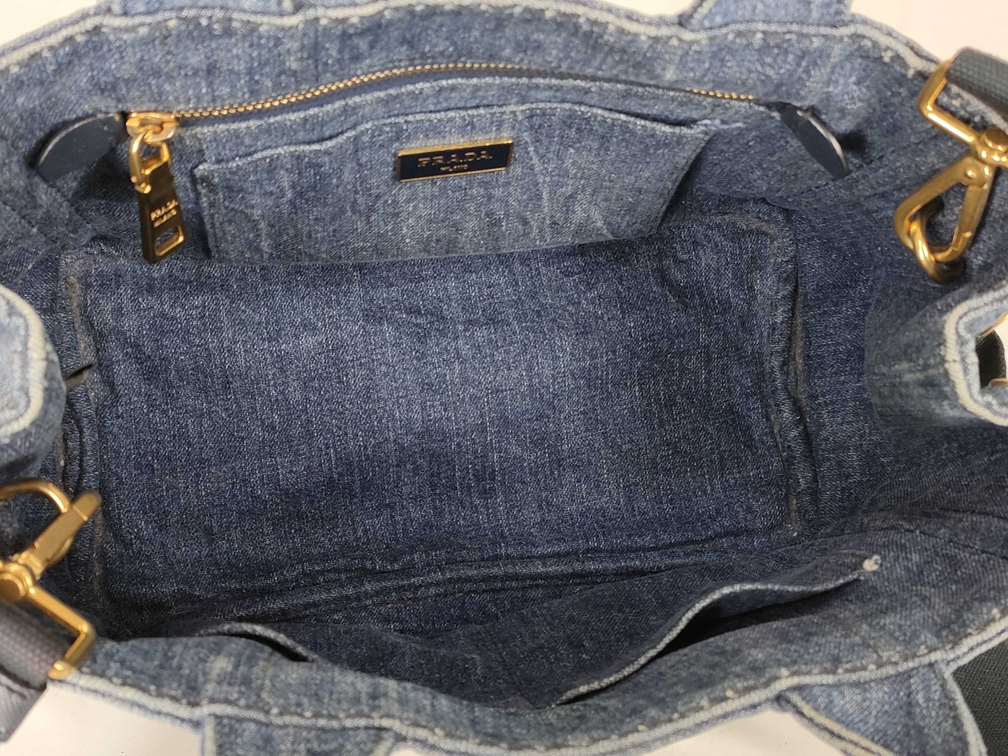 PRADA Prada Denim Canapa 2-way Tote Bag