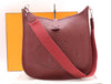 HERMES Evelyne 1PM Bordeaux Shoulder Bag with Silver Hardware, D Stamped, Year 2000, Box and Dust Bag Included