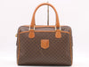 CELINE PVC and Leather Macadam Handbag with Triomphe Logo, Brown