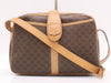 CELINE PVC and Leather Macadam Shoulder Bag in Dark Brown