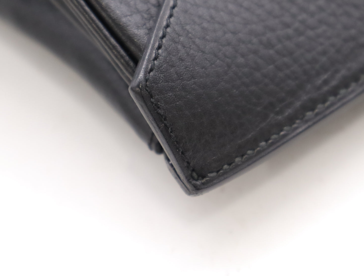 HERMES Taurillon Clemence B Stamped Birkin 35 Black Handbag with Dust Bag