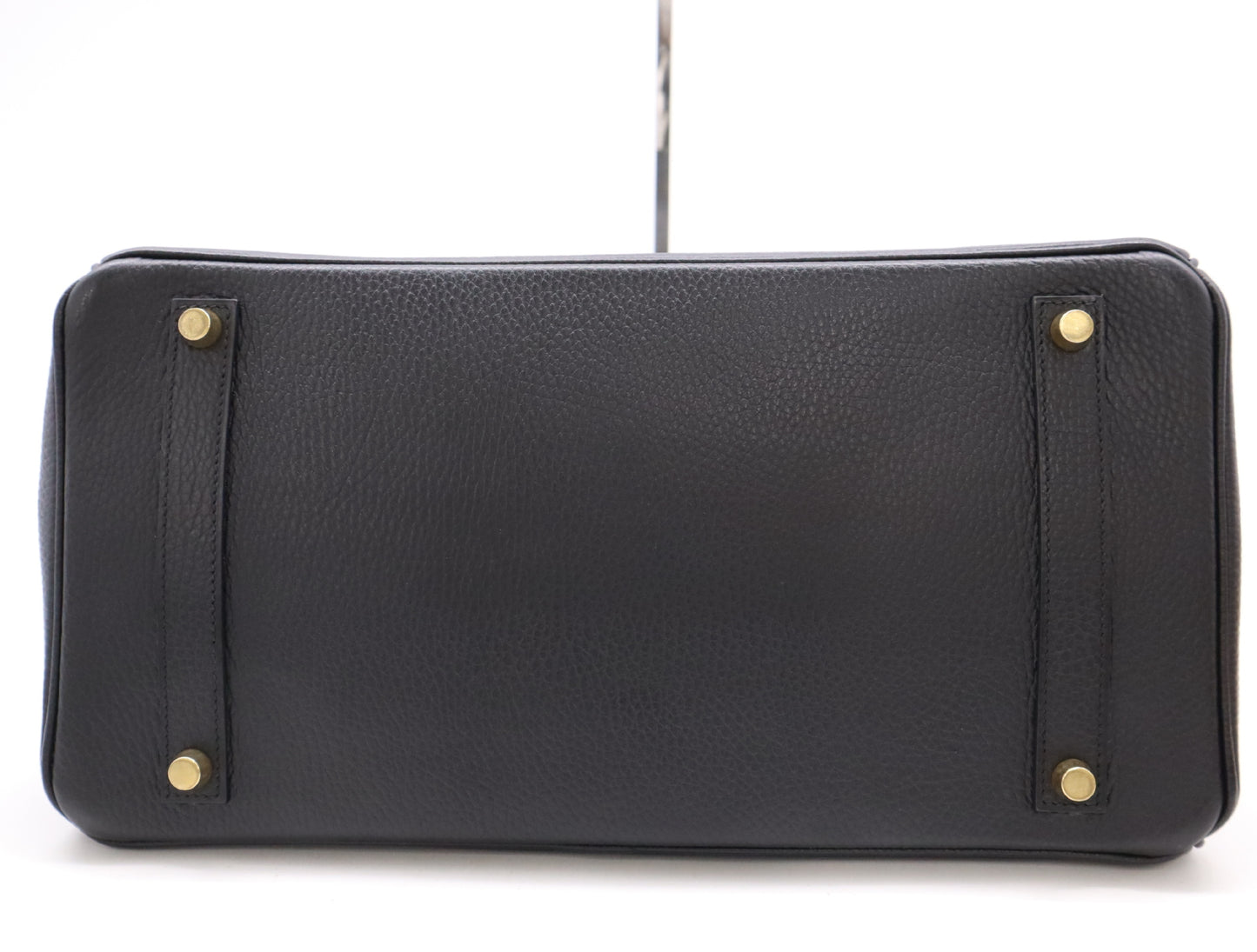 HERMES Taurillon Clemence B Stamped Birkin 35 Black Handbag with Dust Bag