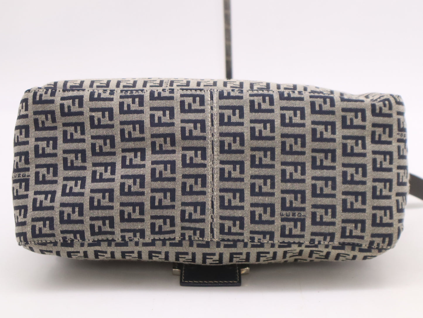 FENDI Canvas and Leather Zucchino Mamma Bucket Shoulder Bag, Gray