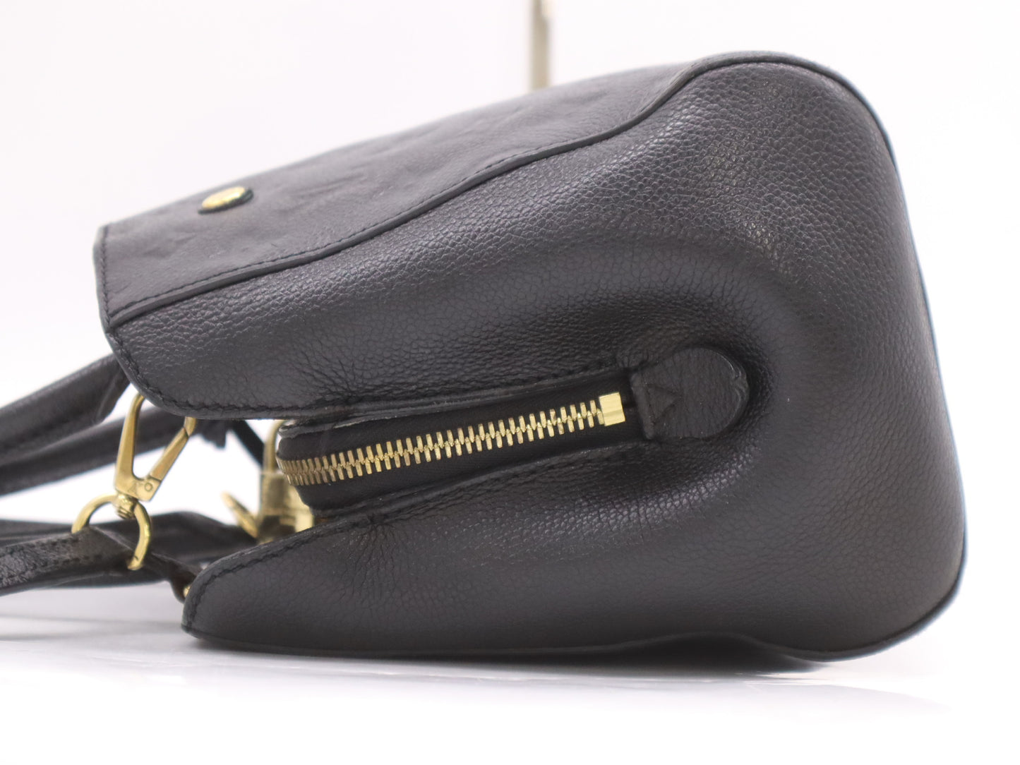 LOUIS VUITTON M41053 Monogram Empreinte Montaigne BB Noir Handbag with RFID Response Verified, SP3187