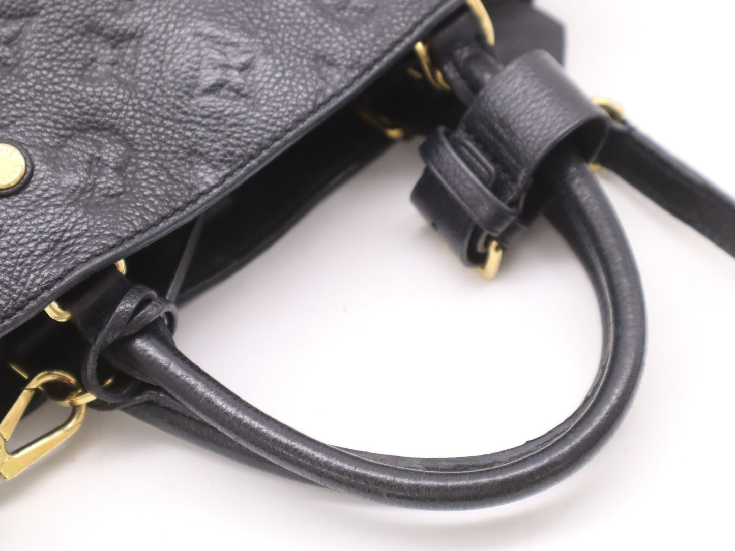 LOUIS VUITTON M41053 Monogram Empreinte Montaigne BB Noir Handbag with RFID Response Verified, SP3187