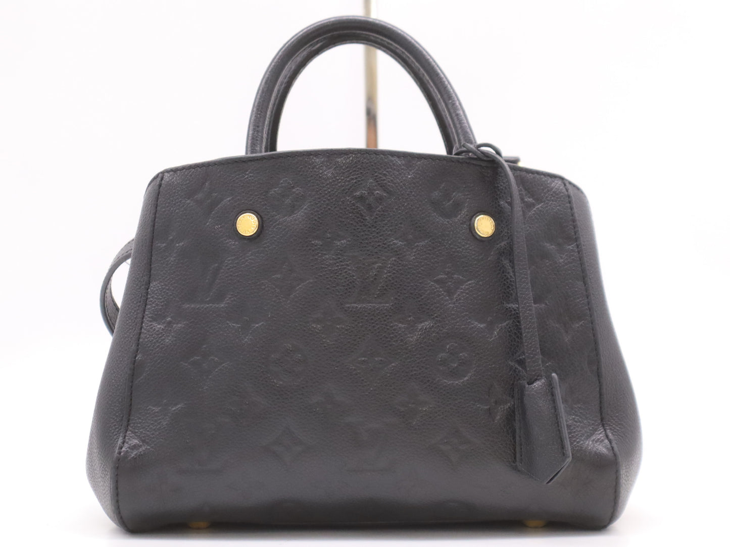 LOUIS VUITTON M41053 Monogram Empreinte Montaigne BB Noir Handbag with RFID Response Verified, SP3187
