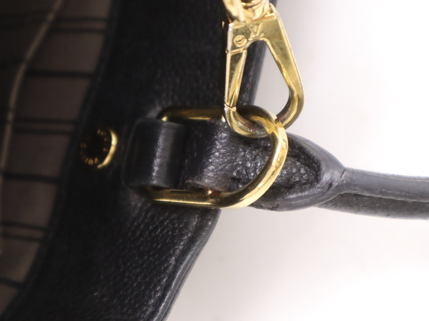 LOUIS VUITTON M41053 Monogram Empreinte Montaigne BB Noir Handbag with RFID Response Verified, SP3187