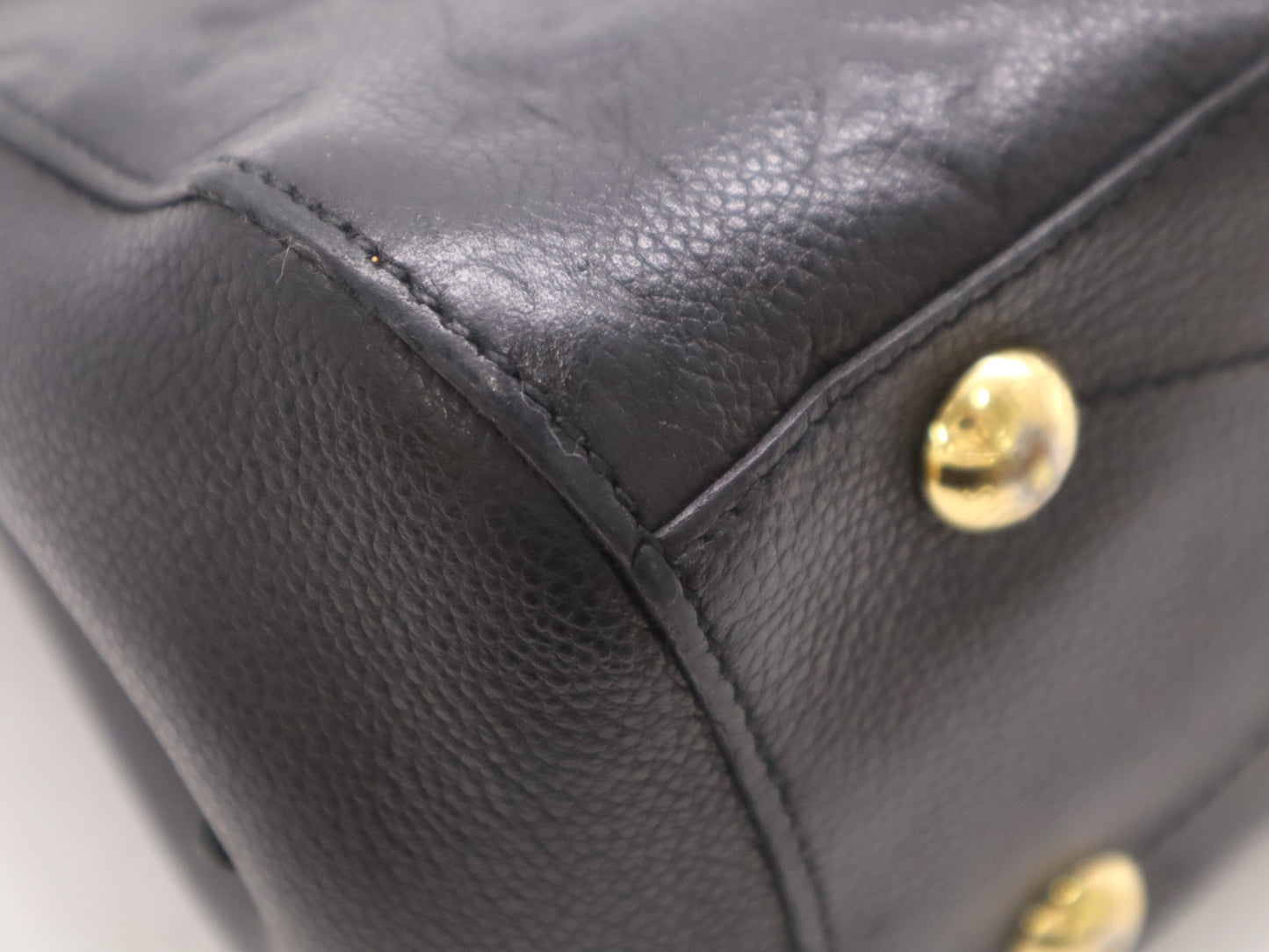 LOUIS VUITTON M41053 Monogram Empreinte Montaigne BB Noir Handbag with RFID Response Verified, SP3187