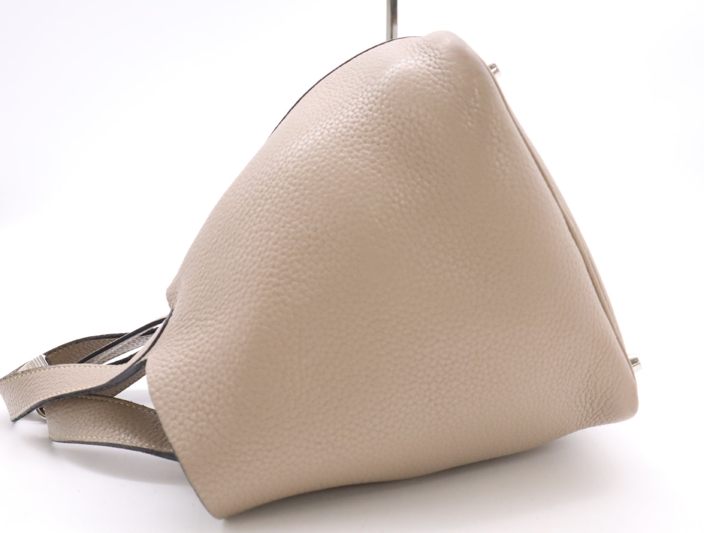 HERMES Picotin Lock PM □N Stamp 2010 Taurillon Etoupe Silver Hardware Handbag with Padlock