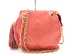 CHANEL Lambskin Matelasse Chain Shoulder Bag with Fringe, GD Hardware, Red Seal, 1728569 Shoulder Bag