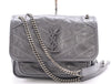 Yves Saint Laurent 633151 Leather Niki Baby Chain Shoulder Bag, Gray